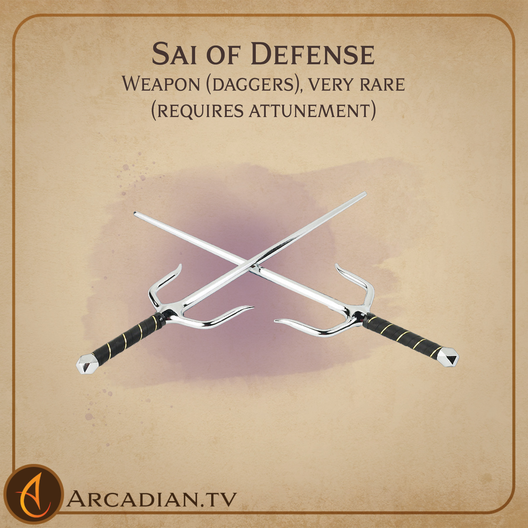 Sai Of Defense New Dnd Magic Weapons Arcadian Media