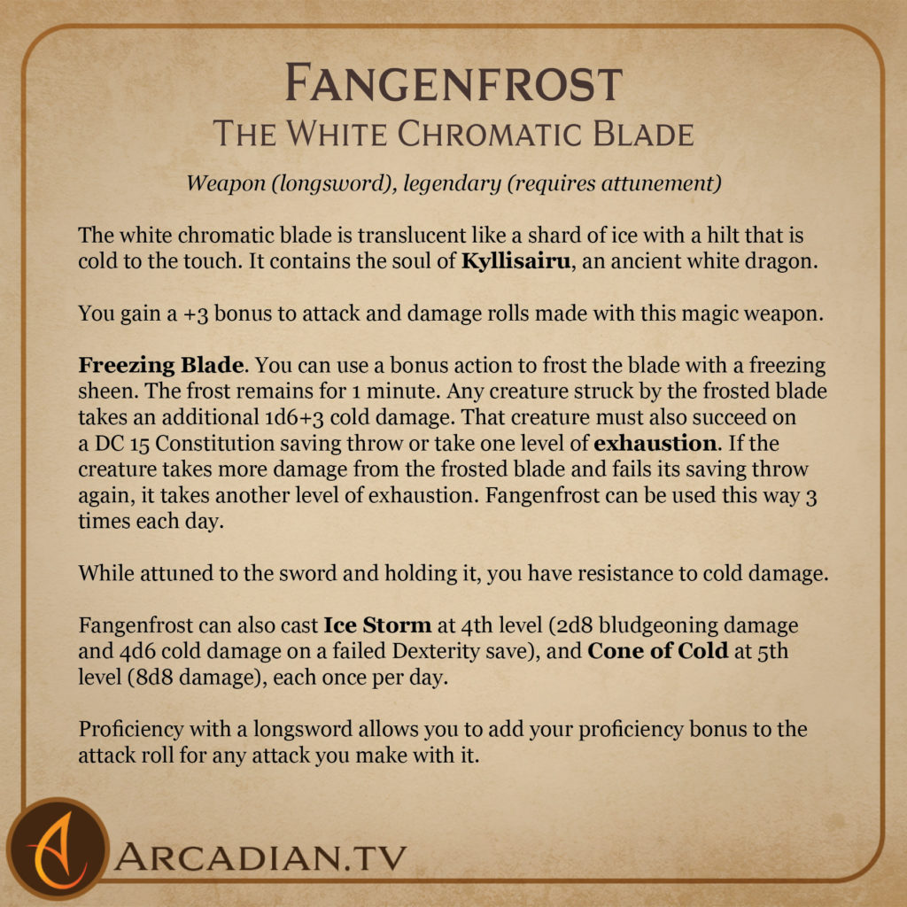 Fangenfrost the white Chromatic Blade card 2