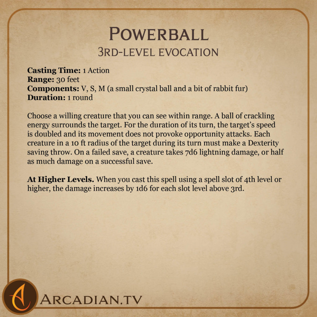 Powerball spell card 2