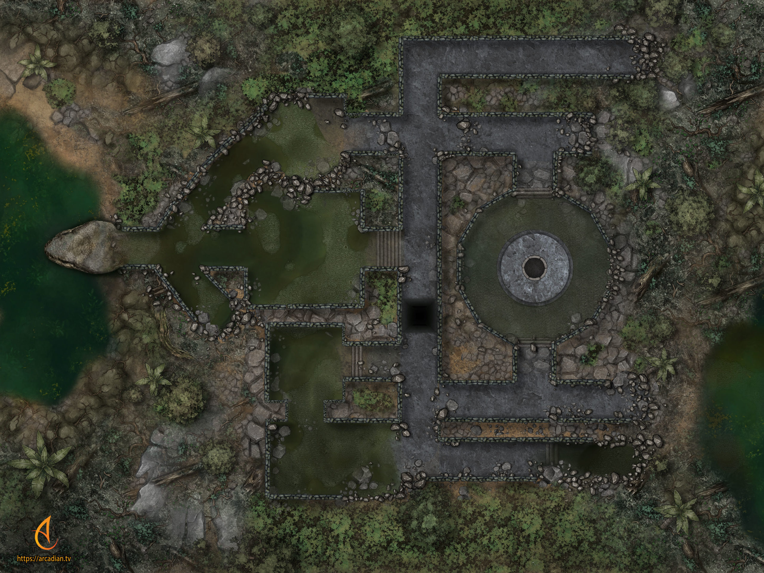 Temple of the Viper Queen battle map no grid