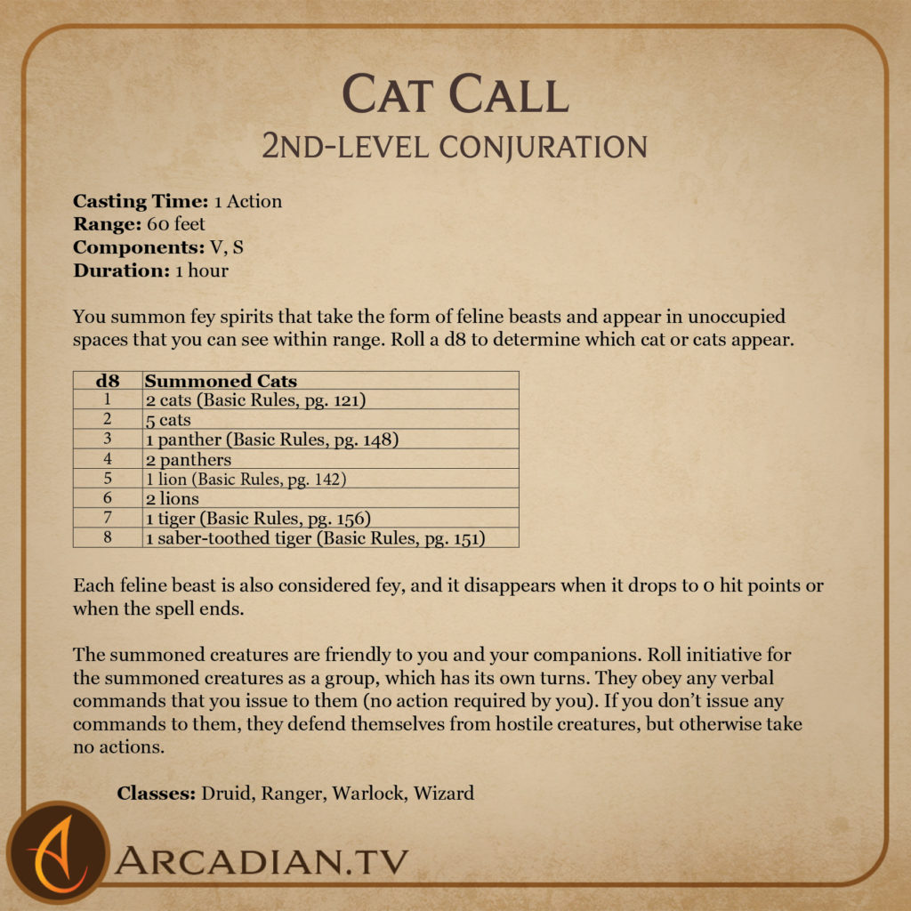 Cat Call spell card 2