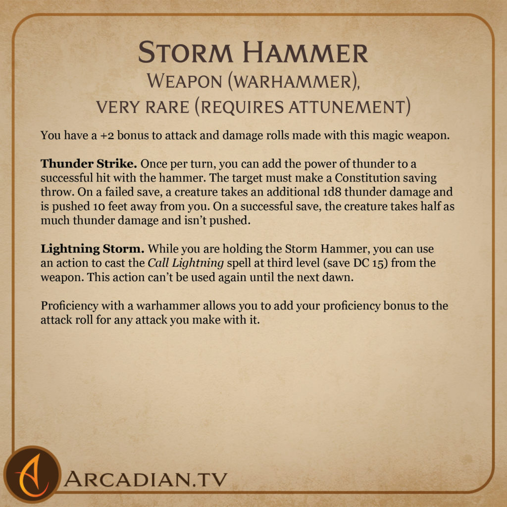 Storm Hammer – new DnD magic weapon - Arcadian Media