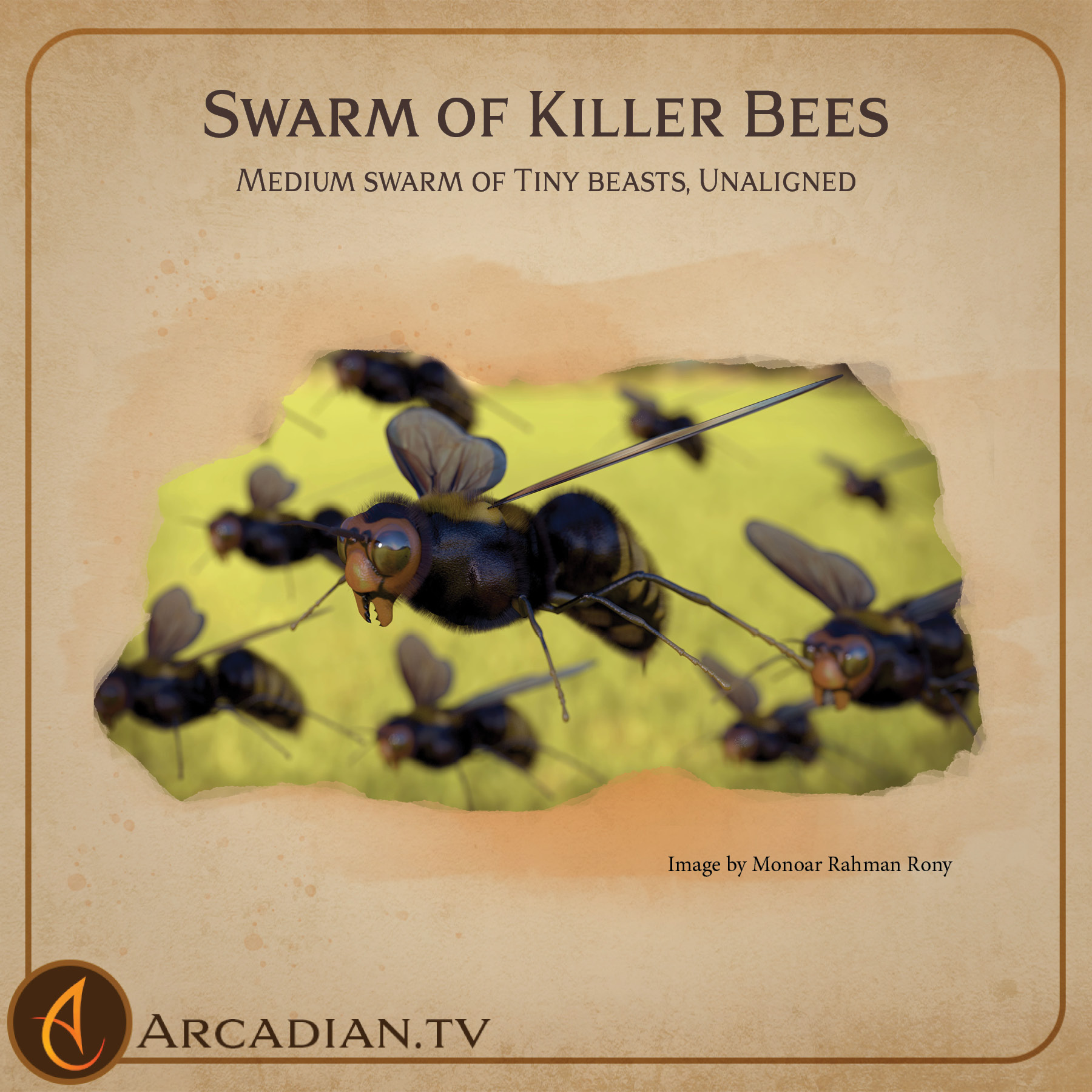Swarm of Killer Bees new DnD monster Arcadian Media