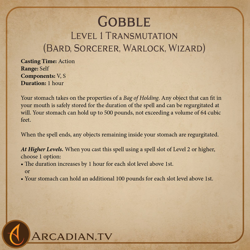 Gobble spell card 2