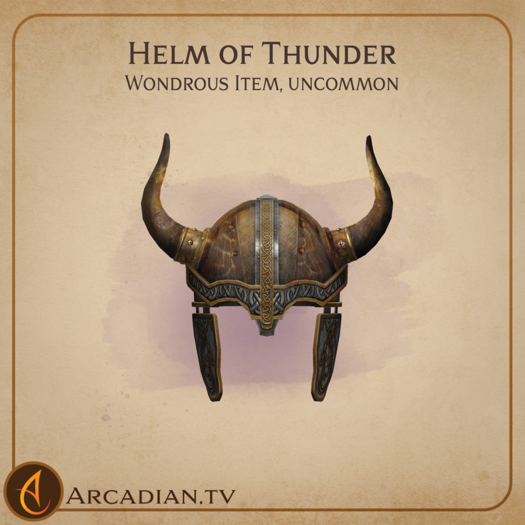 Helm Of Thunder New Dnd Magic Helmet Arcadian Media