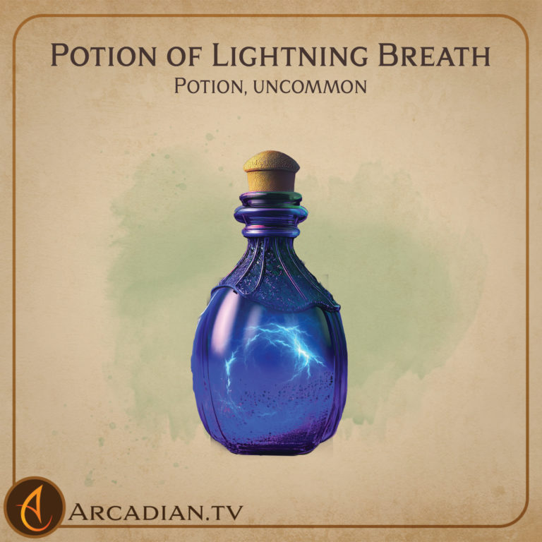Potion of Lightning Breath DnD magic item Arcadian Media