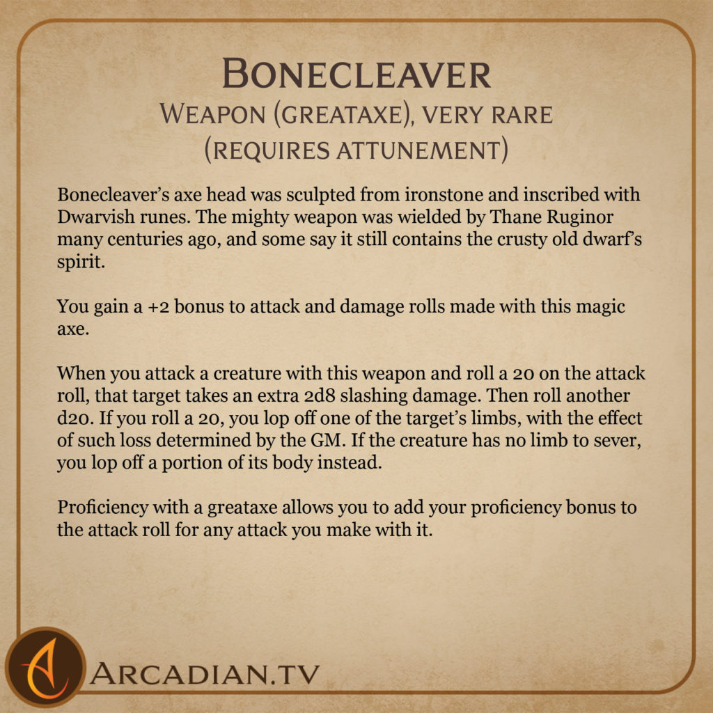 Bonecleaver magic greataxe card 2