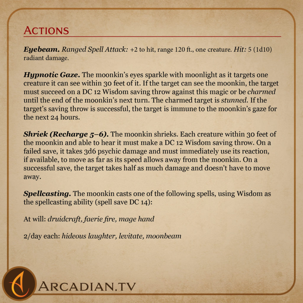 Moonkin card 3 - actions