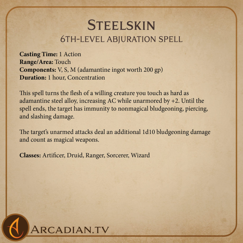 Steelskin spell card 2