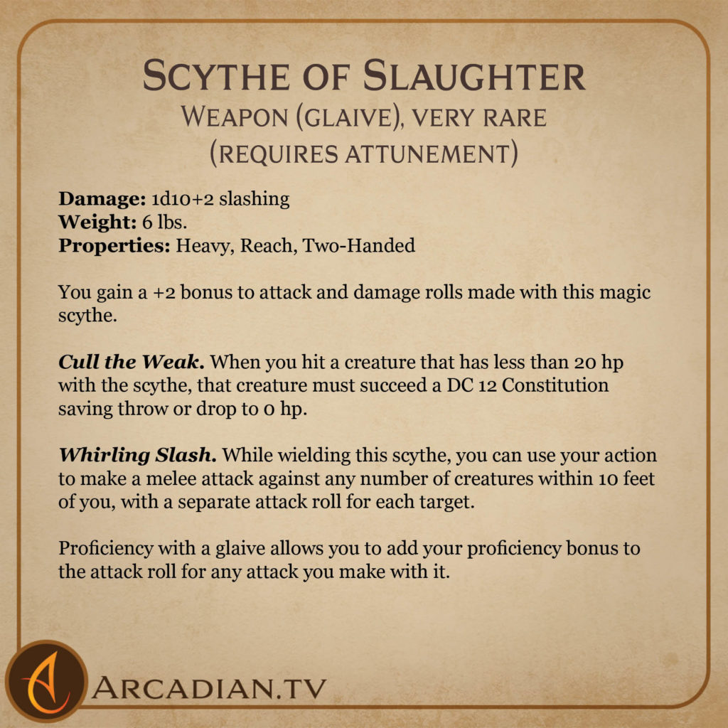 Scythe of Slaughter magic item card 2