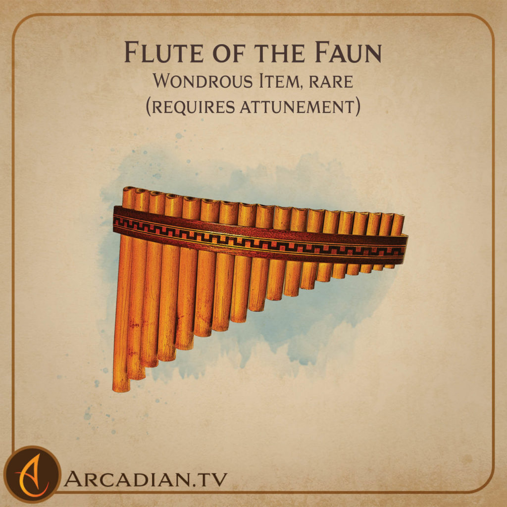 Flute of the Faun magic item card 1