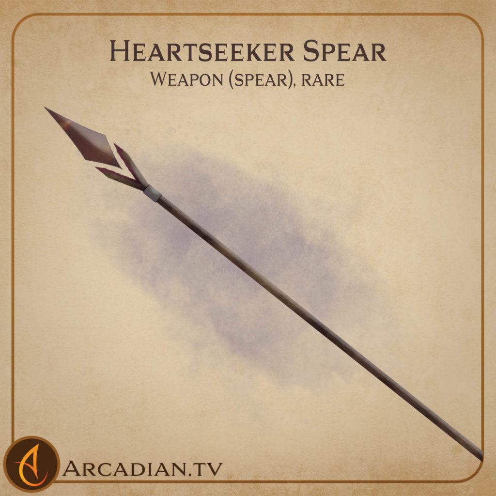 Heartseeker Spear magic item card 1