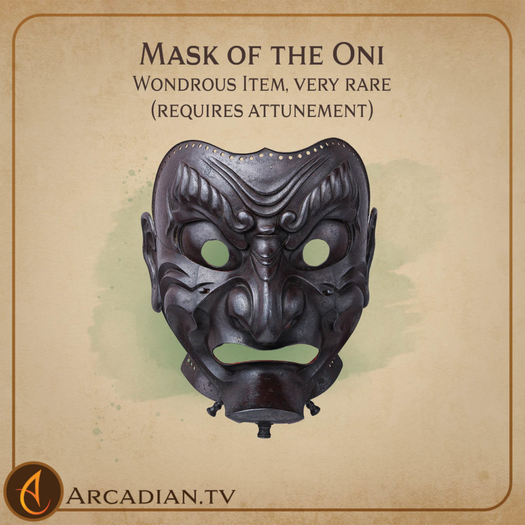 Mask of the Oni magic item card 1