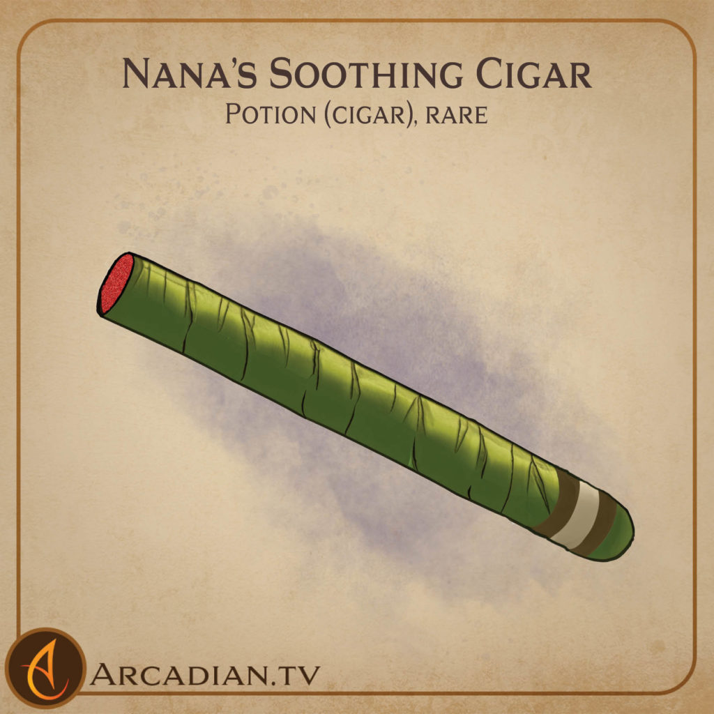 Nanas Soothing Cigar magic item card 1