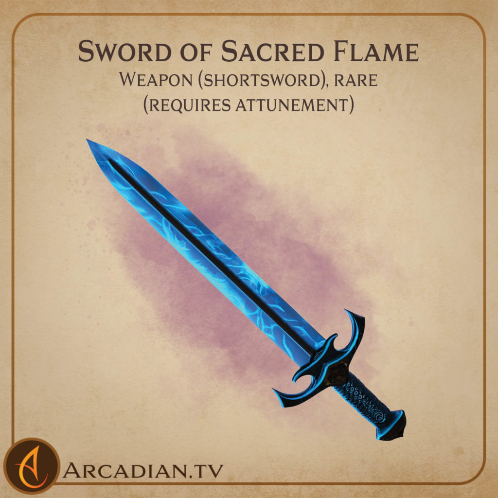Sword of Sacred Flame magic item card 1