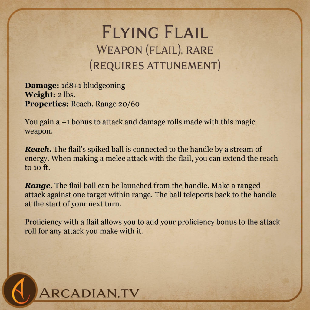 Flying Flail magic item card 2