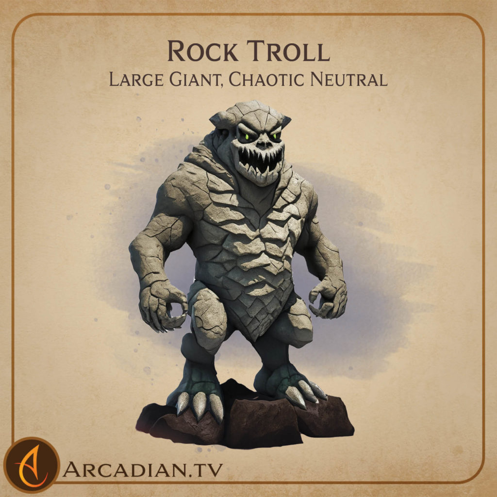 Rock Troll monster card 1