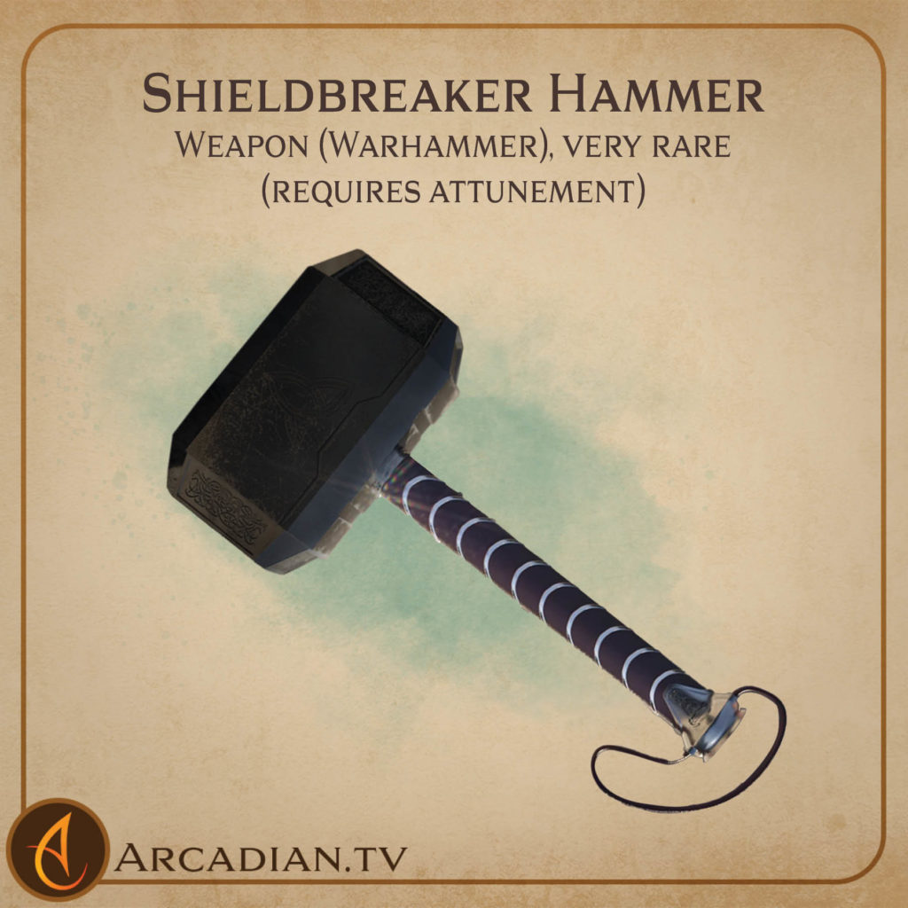Shieldbreaker Hammer magic item card 1