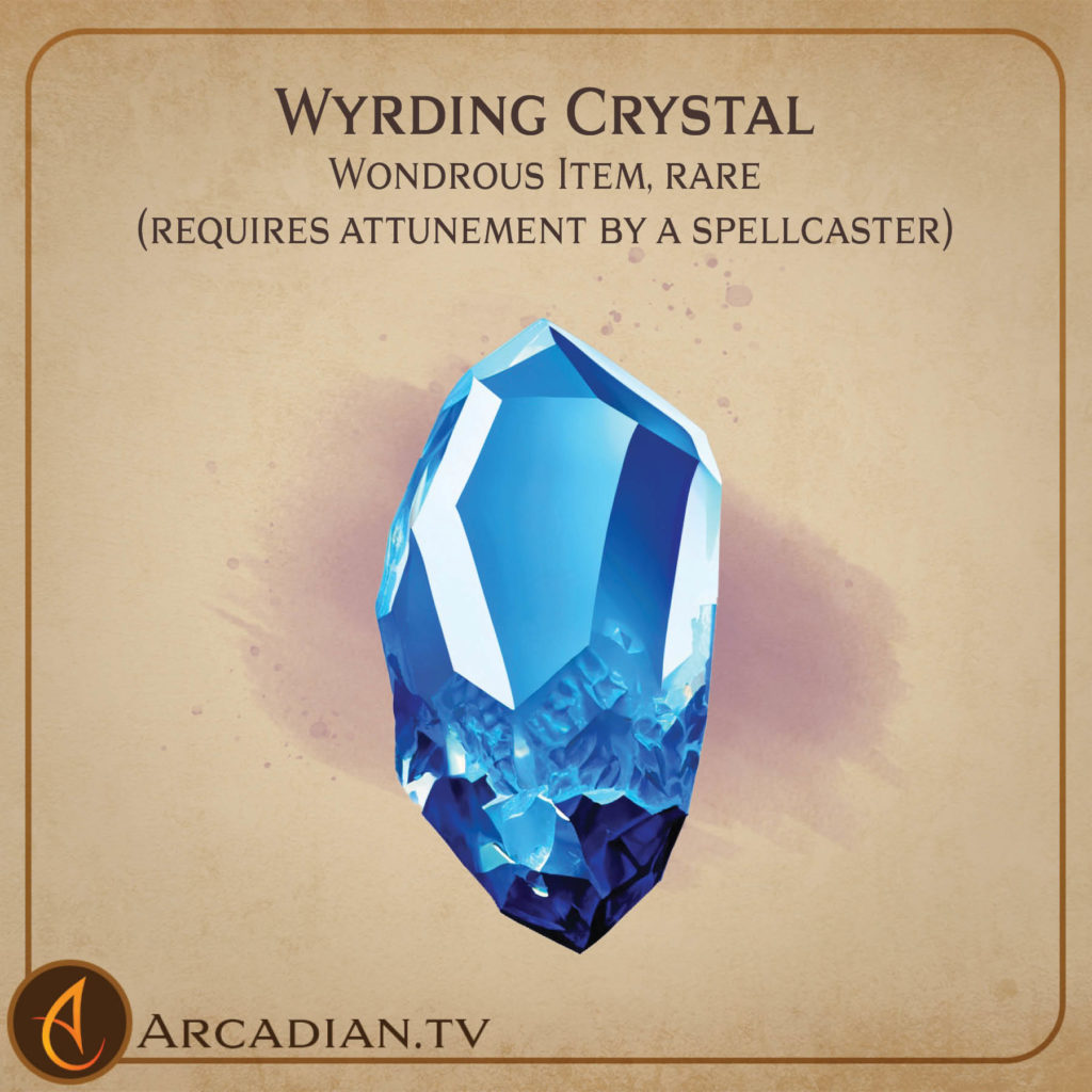 Wyrding Crystal magic item card 1