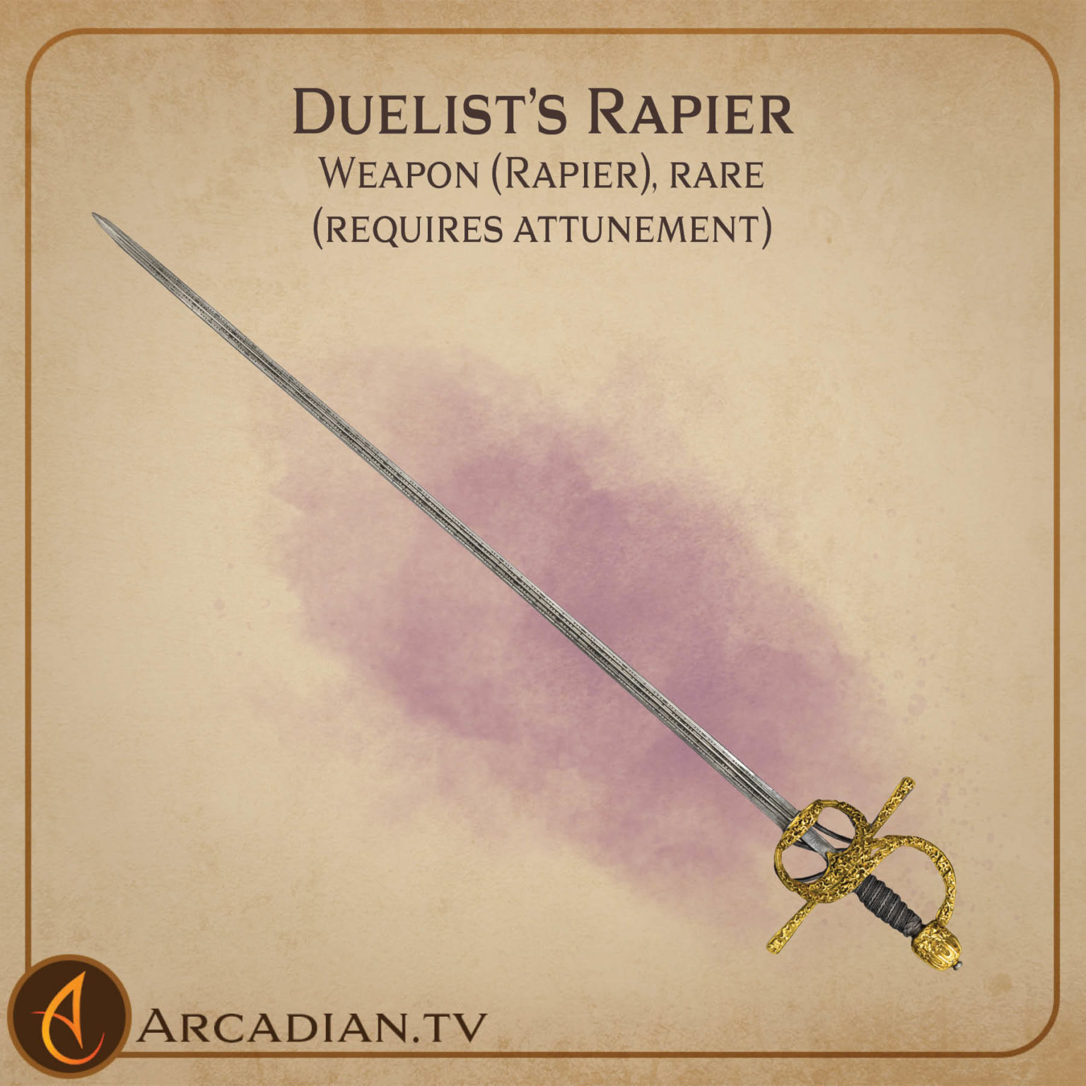 Duelist’s Rapier – new magic weapon for DnD - Arcadian Media