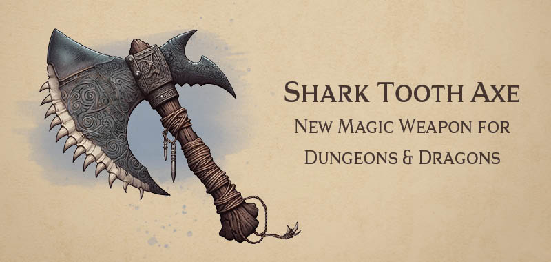 Shark Tooth Axe new magic weapon for Dungeons and Dragons