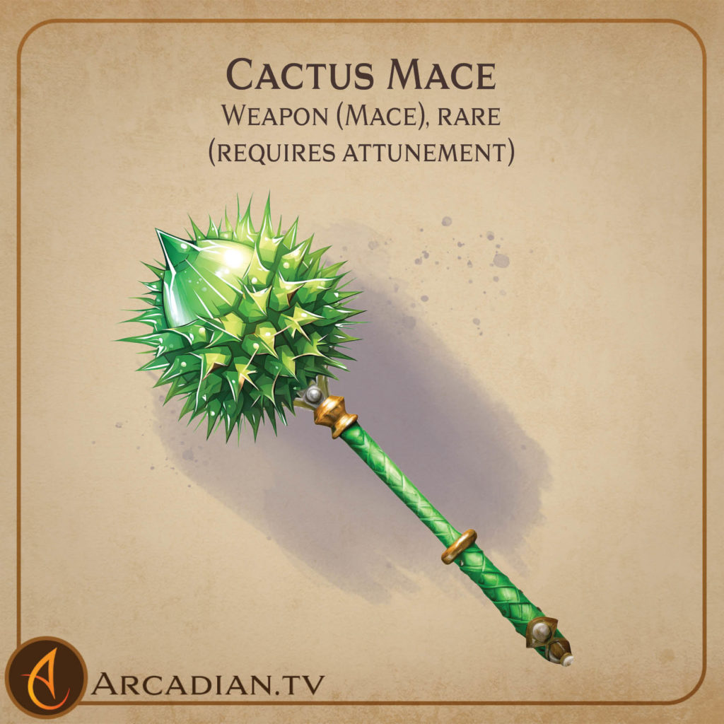 Cactus Mace magic item card 1