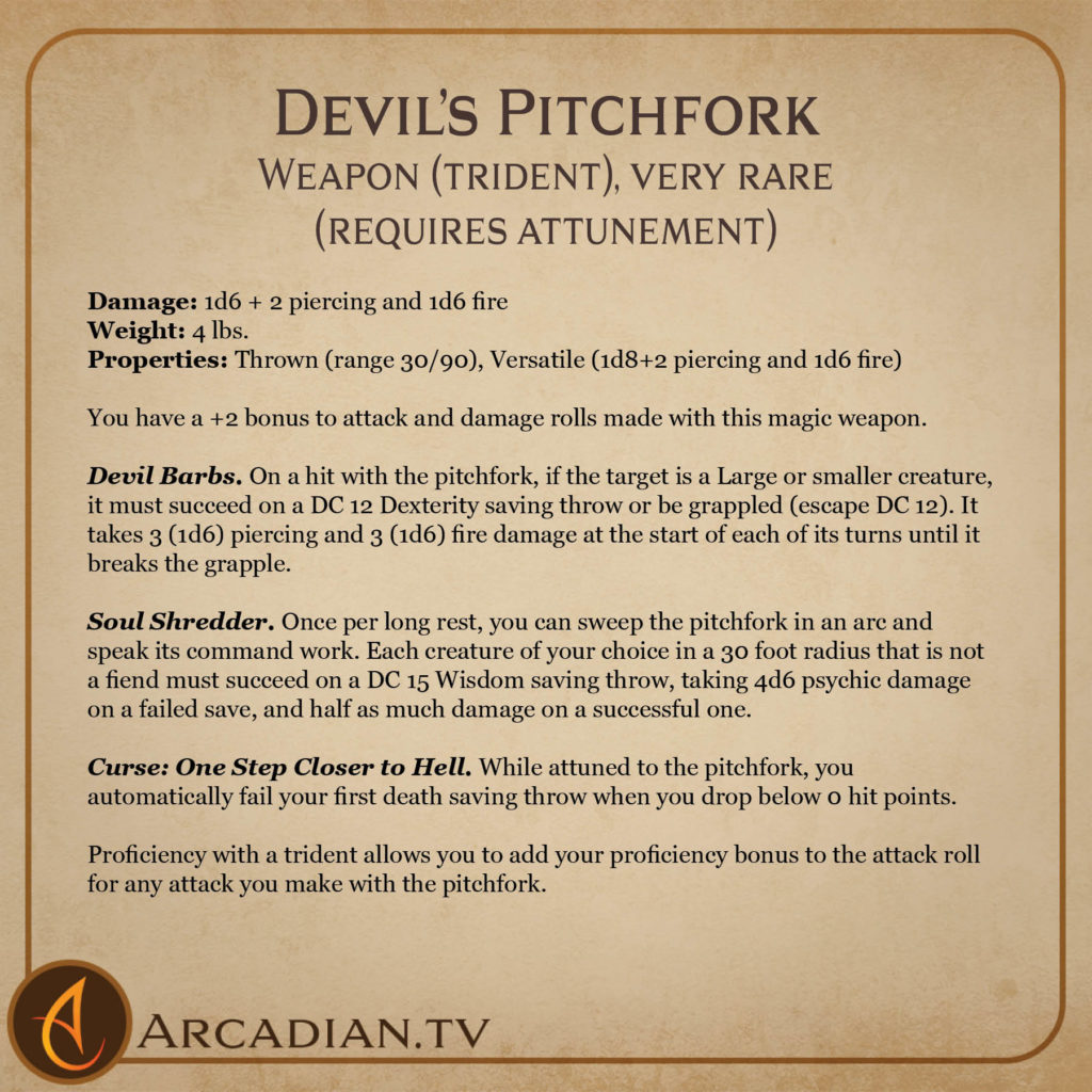 Devil’s Pitchfork magic item card 2