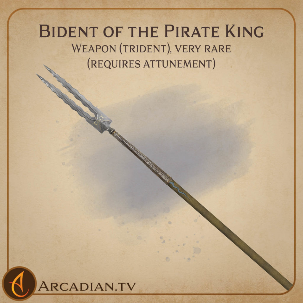 Bident of the Pirate King magic item card 1