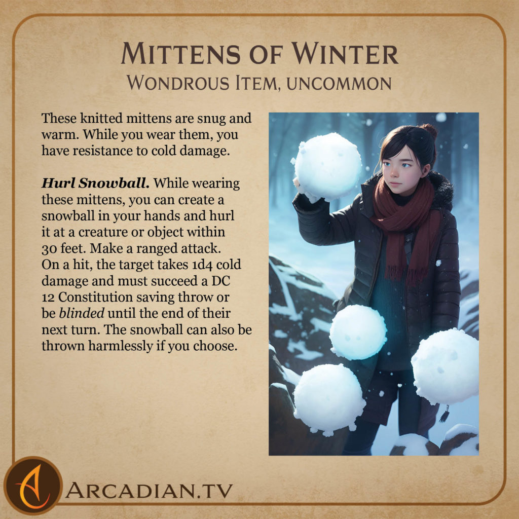 Mittens of Winter magic item card 2