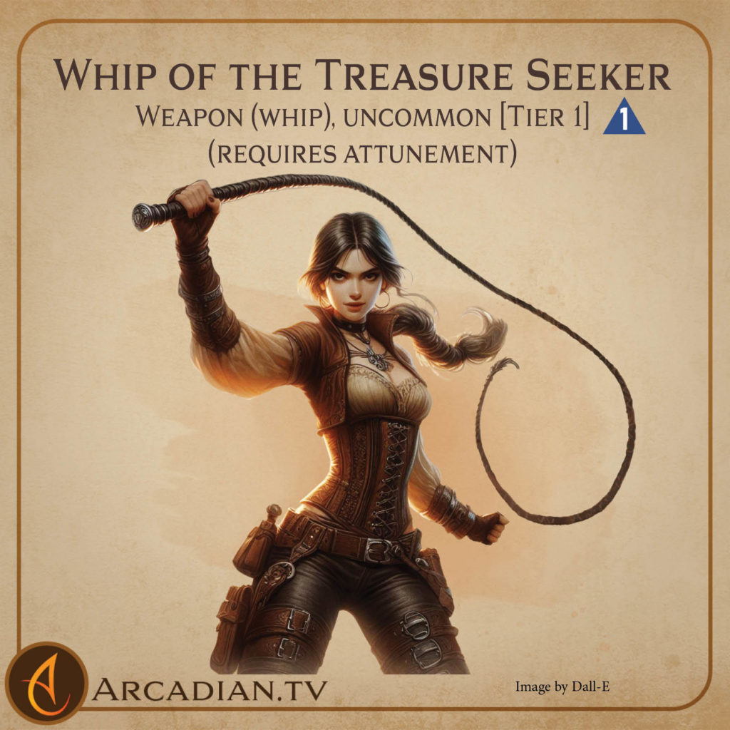Whip of the Treasure Seeker magic item card 1