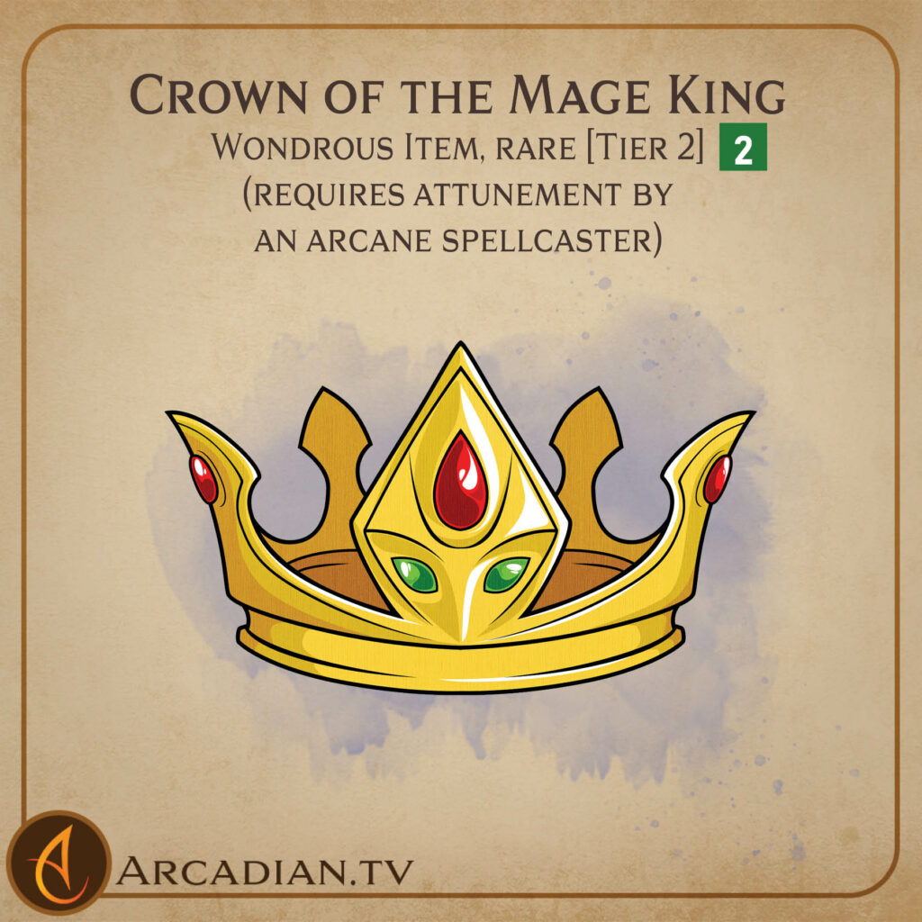 Crown of the Mage King magic item card 1
