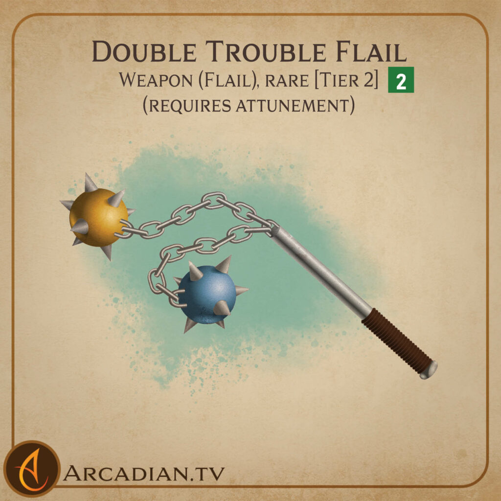 Double Trouble Flail magic item card 1