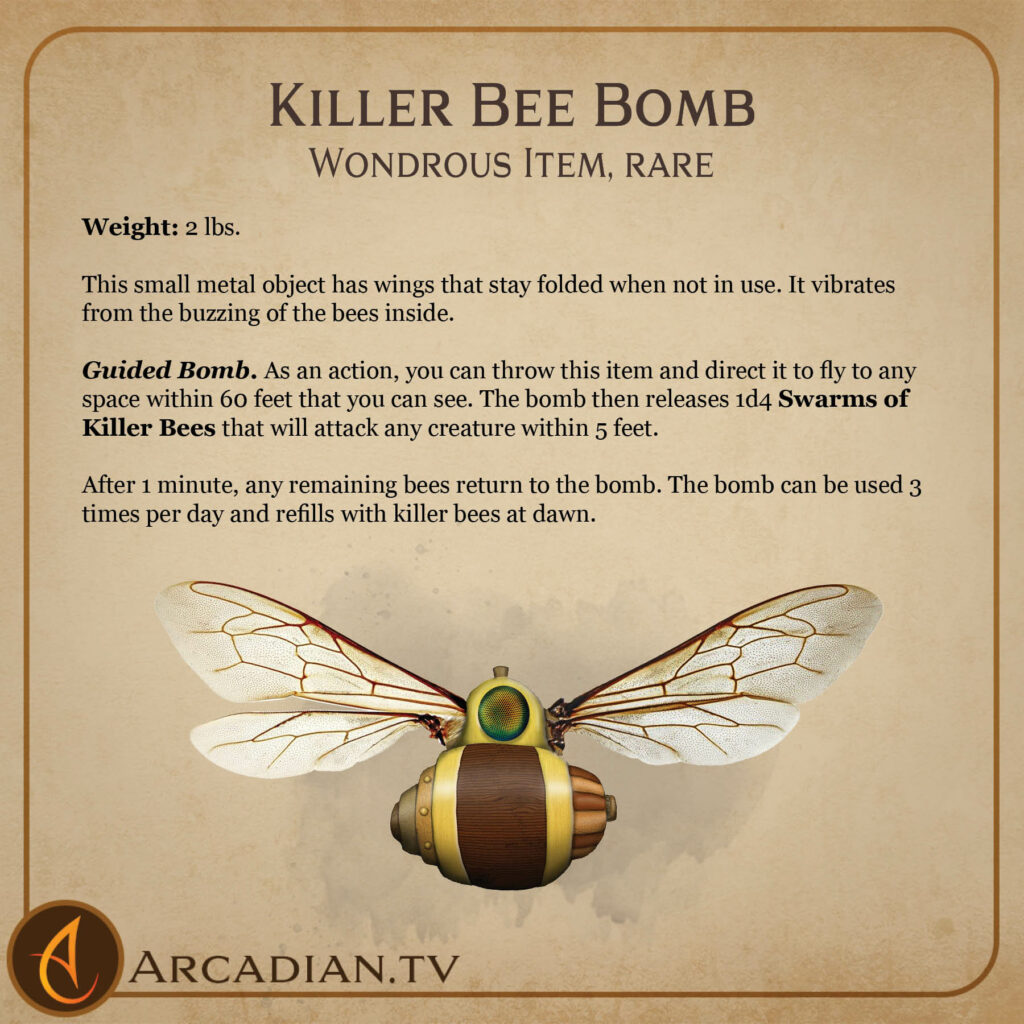 Killer Bee Bomb magic item card 2