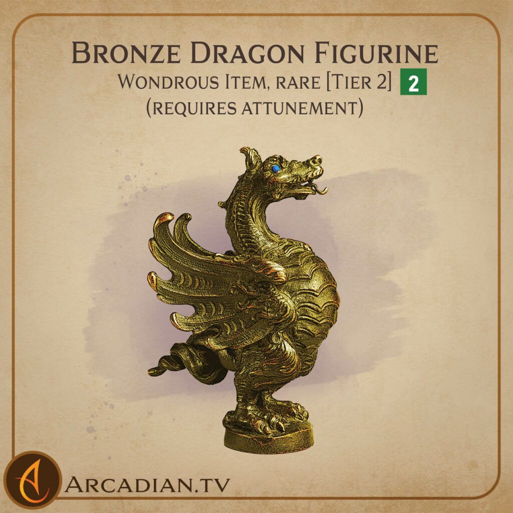 Bronze Dragon Figurine magic item card 1