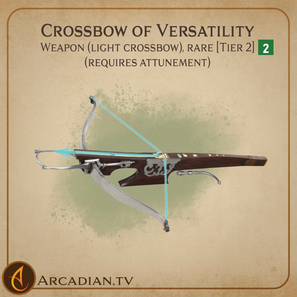 Crossbow of Versatility magic item card 1
