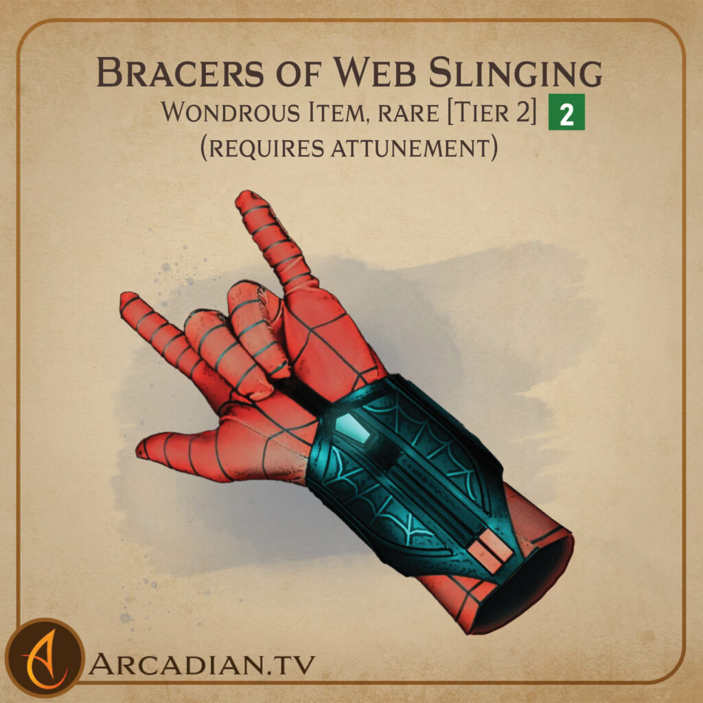 Bracers of Web Slinging magic item card 1