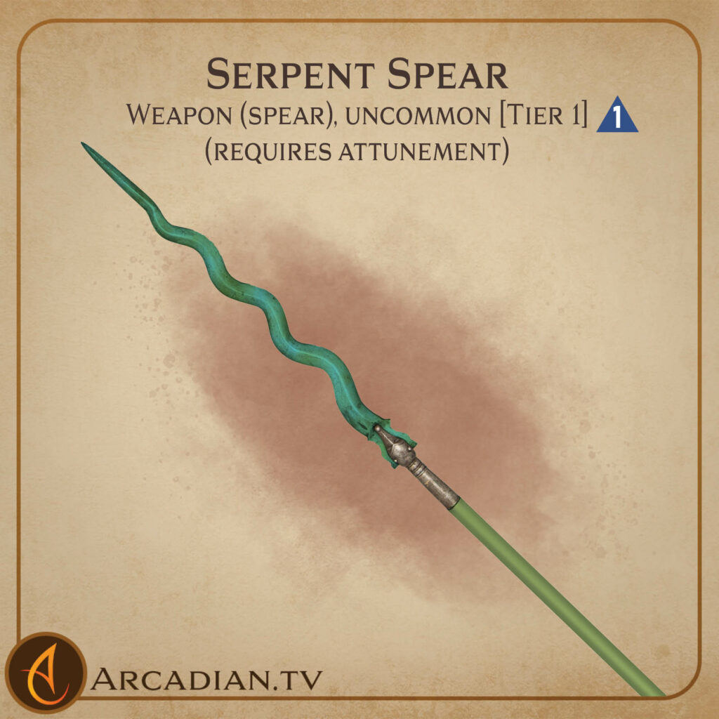 Serpent Spear magic item card 1