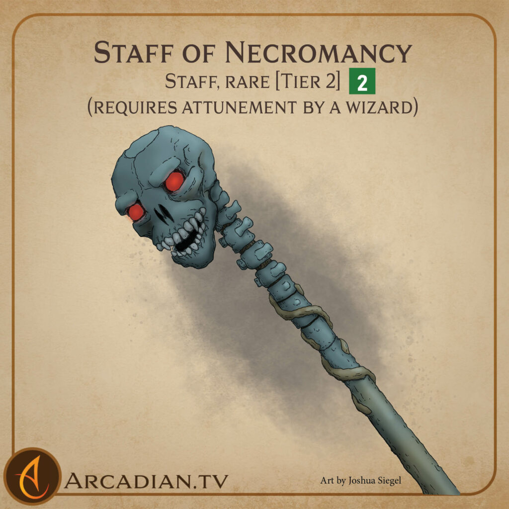 Staff of Necromancy magic item card 1