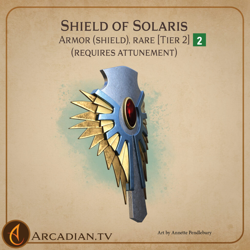 Shield of Solaris magic item card 1