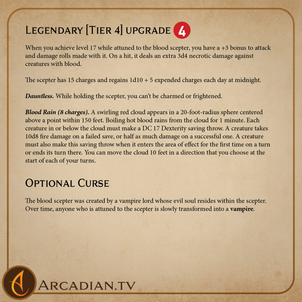 The Blood Scepter magic item card 4