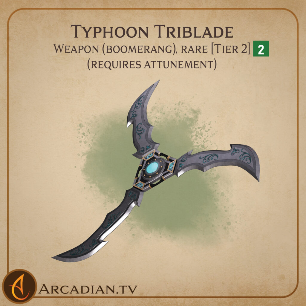 Typhoon Triblade magic item card 1