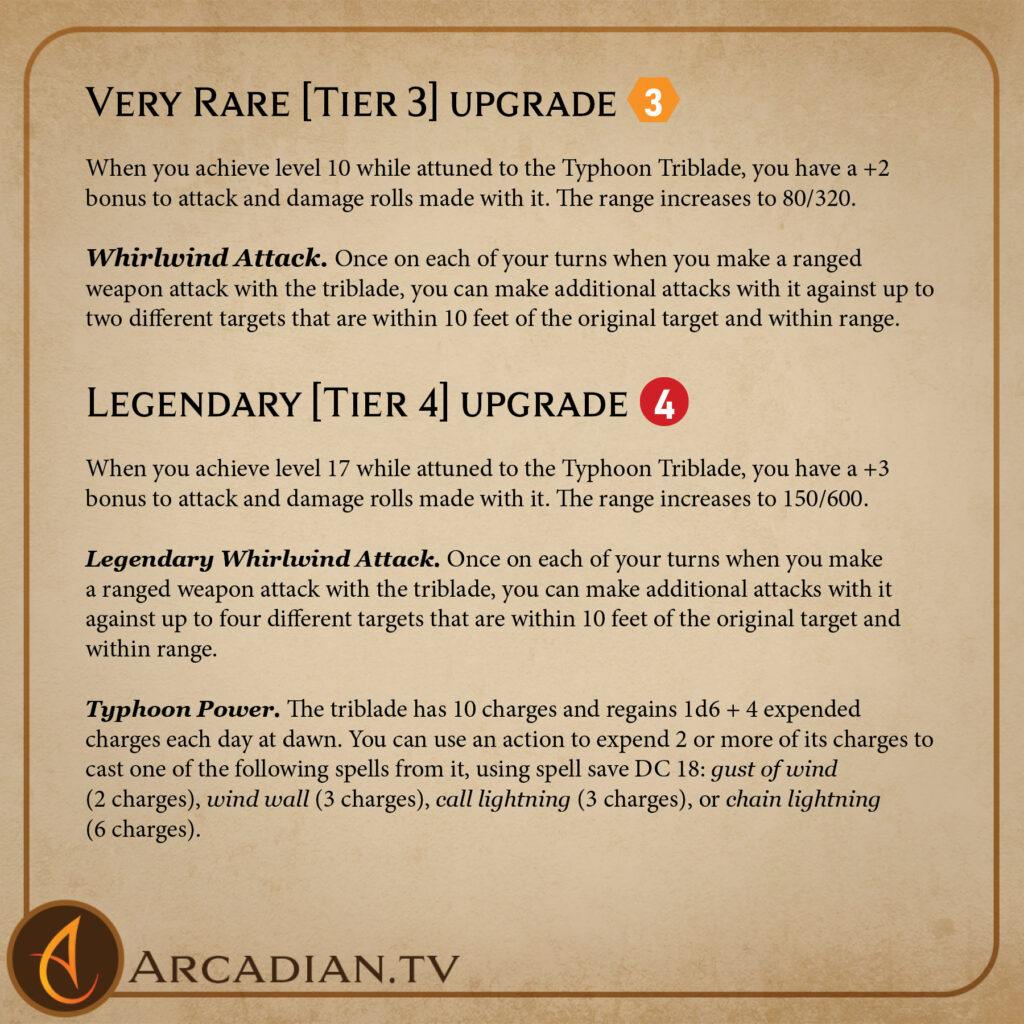 Typhoon Triblade magic item card 3