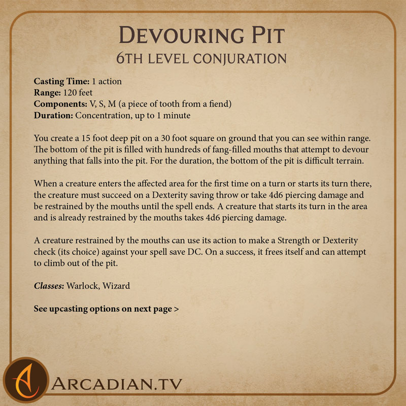 Devouring Pit spell card 2