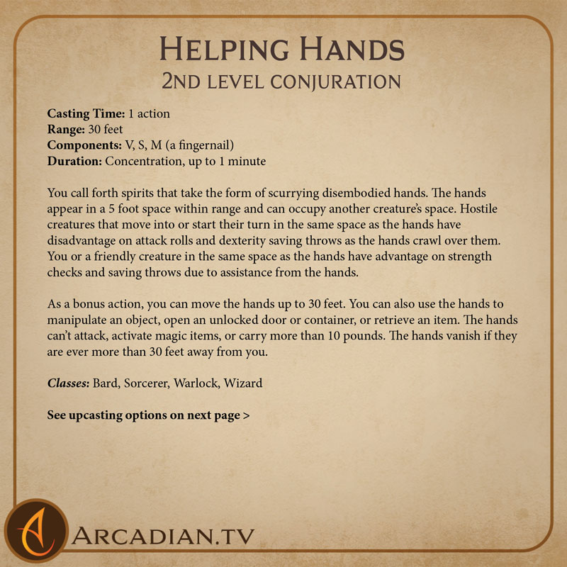 Helping Hands spell card 2