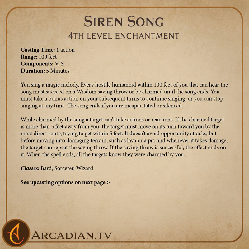 Siren Song spell card 2