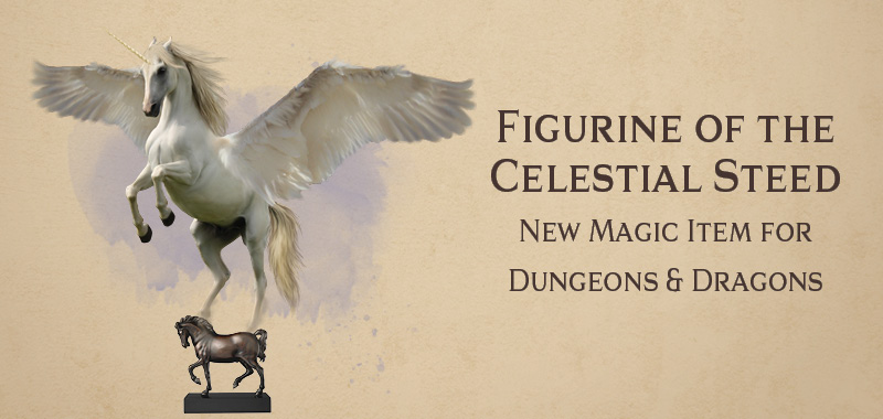 Figurine of the Celestial Steed magic item for Dungeons and Dragons