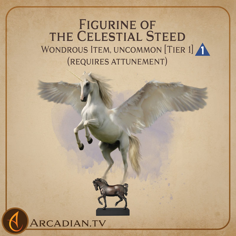 Figurine of the Celestial Steed magic item card 1