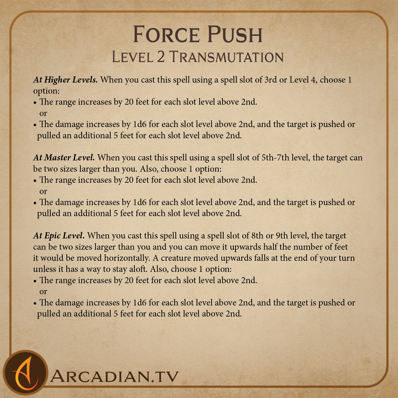 Force Push spell card 2