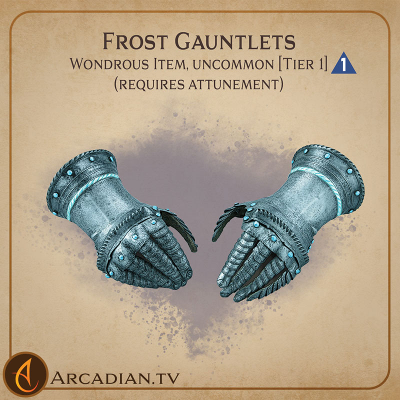 Frost Gauntlets magic item card 1