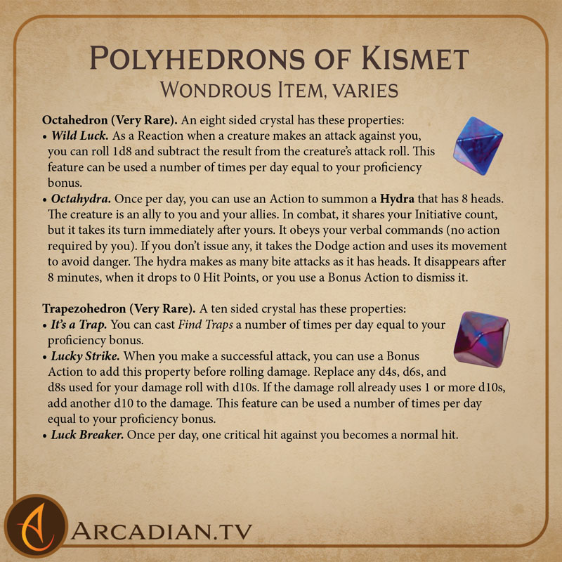 Polyhedrons of Kismet magic item card 3